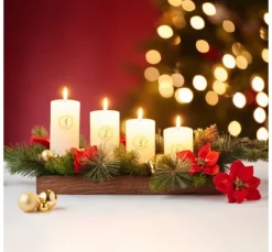 Adventskerzen "Rustic", abgestuft, 4er-Set