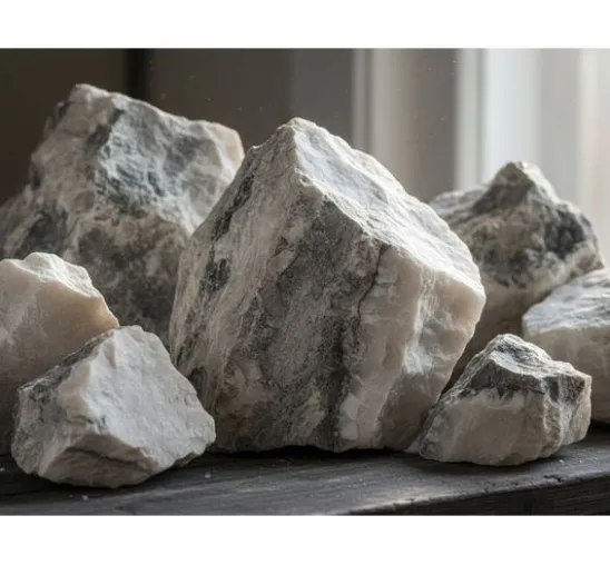 Alabaster, 1,5 kg, weiß-grau