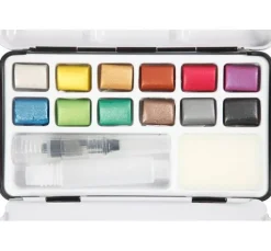 Aquarellfarbkasten Metallic