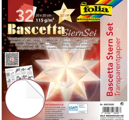 Bascetta-Stern Set "Transparentpapier", Weiß