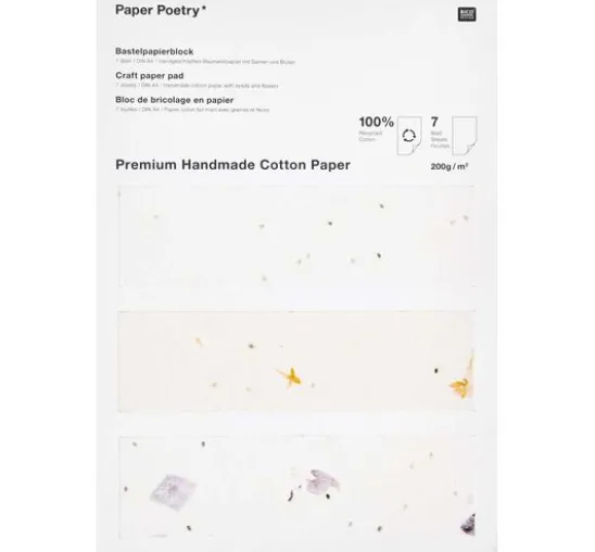 Bastelblock "Handgeschöpftes Baumwollpapier"
