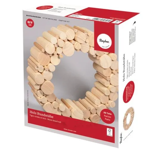 Bastelpackung Holz "Rundstäbe"