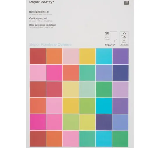 Bastelpapier-Block "Rainbow Colours"