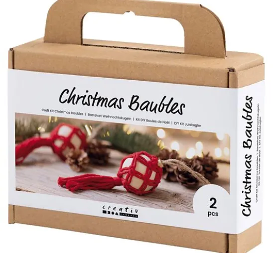Bastelset Weihnachtskugeln "Makramee"