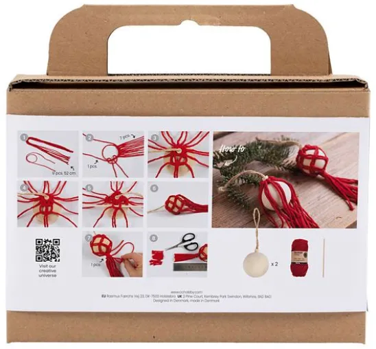Bastelset Weihnachtskugeln "Makramee"