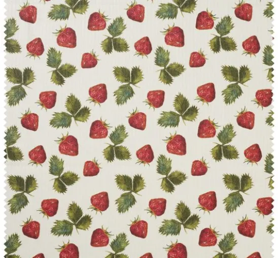 Baumwoll-Stoff "Erdbeeren", Acryl beschichtet