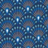 Baumwoll-Stoff "Fächer Indigo" Acryl beschichtet