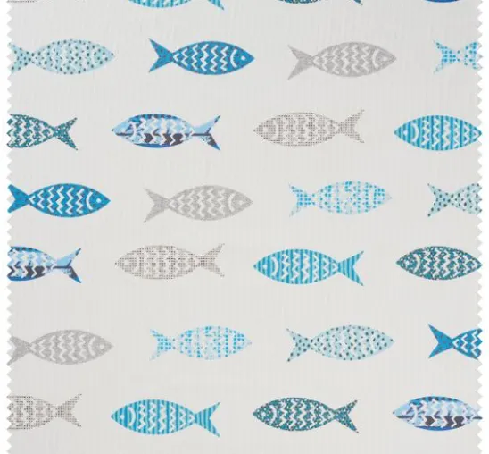 Baumwoll-Stoff "Fische", Acryl beschichtet