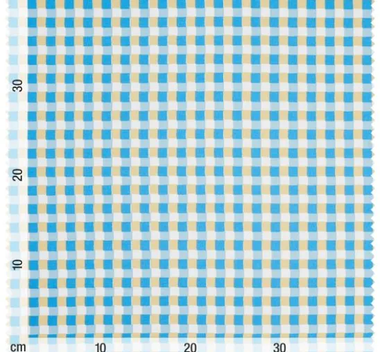 Baumwoll-Stoff "Karo-Blau" Acryl beschichtet