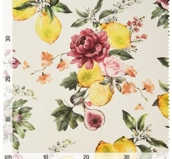 Baumwoll-Stoff "Lemon and Roses"