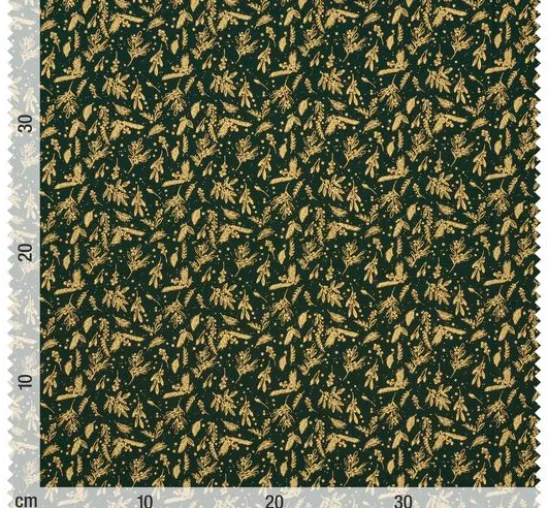 Baumwoll-Stoff Popeline Hot-Foil "Holly Green"