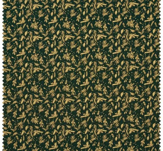 Baumwoll-Stoff Popeline Hot-Foil "Holly Green"