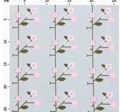 Baumwoll-Stoff Popeline "Sakura Zweige Smoke Blue"