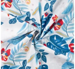 Baumwoll-Stoff Popeline "Tropical Blue"