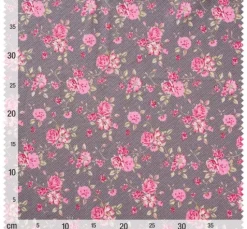 Baumwoll-Stoff "Rosenborg" Rosé/Taupe
