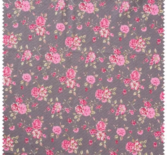 Baumwoll-Stoff "Rosenborg" Rosé/Taupe