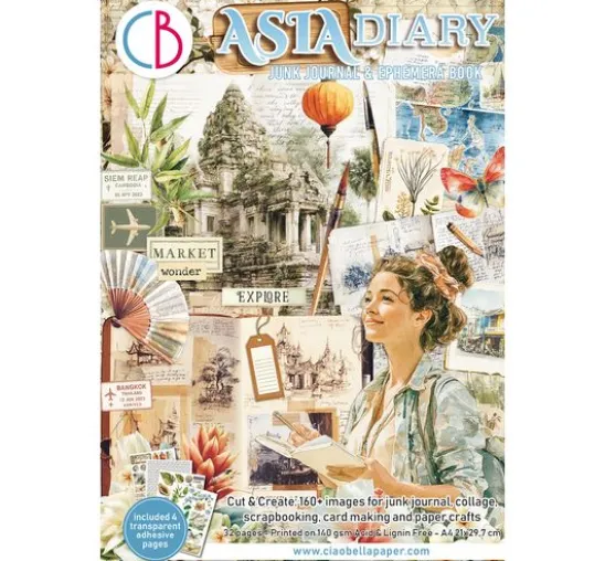 Ciao Bella Junk Journal & Ephemera Book "Asia Diary"