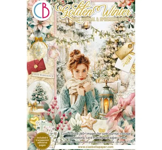 Ciao Bella Junk Journal & Ephemera Book "Golden Winter"