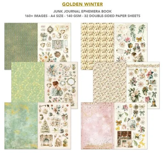 Ciao Bella Junk Journal & Ephemera Book "Golden Winter"