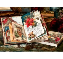 Ciao Bella Motiv-Strohseide "Merry & Bright - Floral Wreaths"