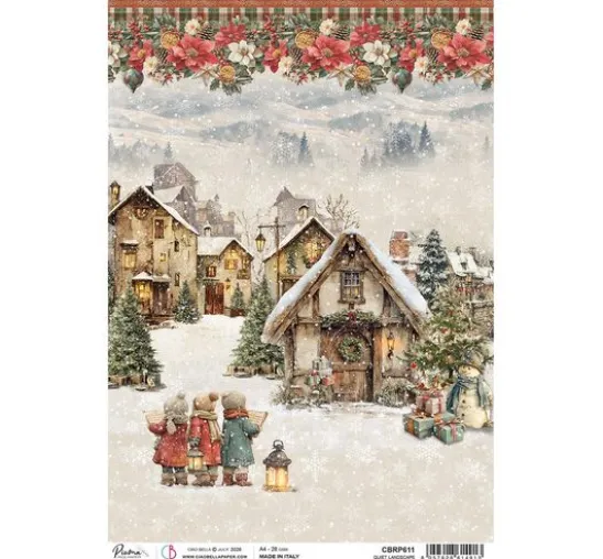 Ciao Bella Motiv-Strohseide "Merry & Bright - Quiet Landscape"
