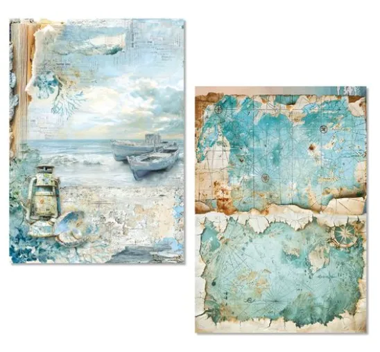 Ciao Bella Motiv-Strohseiden Sortiment "Edge of the Ocean", 8er-Set