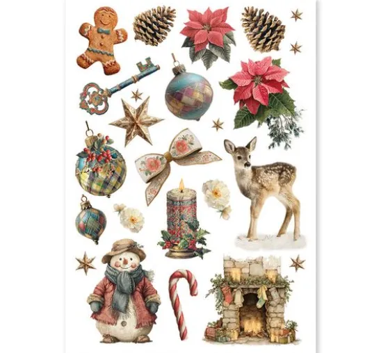 Ciao Bella Motiv-Strohseiden Sortiment "Merry & Bright", 4er-Set