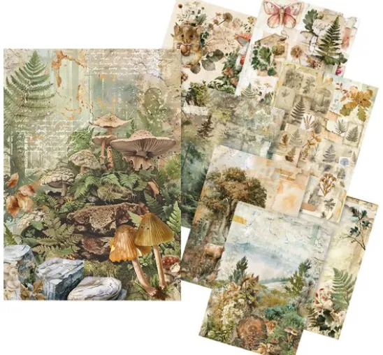 Ciao Bella Motiv-Strohseiden Sortiment "The Nature Journal", 8er-Set