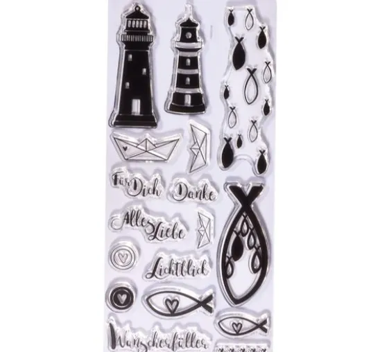 Clear Stamps "Leuchtturm, Fische & Co"