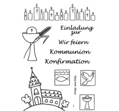 Clear Stempel-Set "Kommunion/Konfirmation"