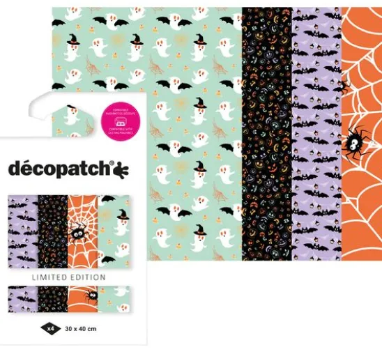 Décopatch Pocket Hot-Foil Collection "Halloween Spinnen und Fledermäuse"