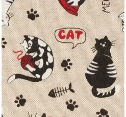 Dekostoff Leinenoptik "Cats"