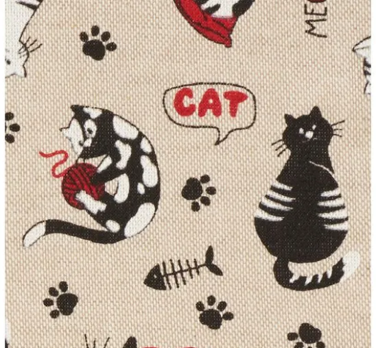 Dekostoff Leinenoptik "Cats"