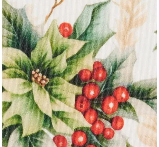 Dekostoff Leinenoptik "Ilexbeeren"