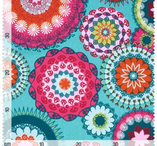 Dekostoff Leinenoptik "Mandala Multicolor"