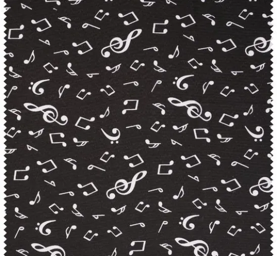 Dekostoff Leinenoptik "Musiknoten"