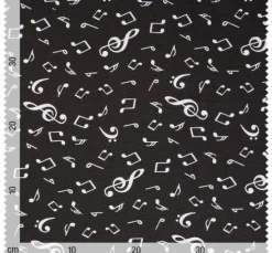 Dekostoff Leinenoptik "Musiknoten"