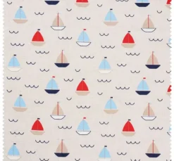 Dekostoff Leinenoptik "Segelboote"