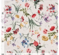 Dekostoff Leinenoptik "Sommerblumen"