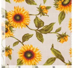Dekostoff Leinenoptik "Sonnenblume"