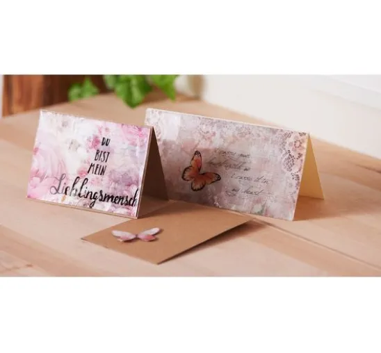 Doppelkarten mit Umschlägen "Kraftpapier", DIN A6, 50 Stück