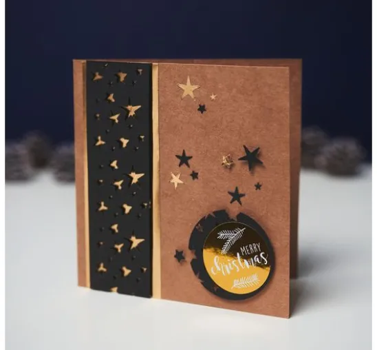 Doppelkarten mit Umschlägen "Kraftpapier", 12,5 x 12,5 cm, 50 Stück