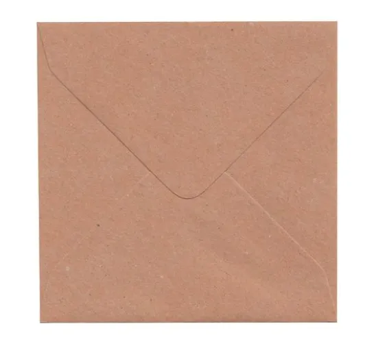 Doppelkarten mit Umschlägen "Kraftpapier", 12,5 x 12,5 cm, 50 Stück