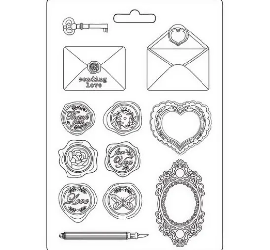 3D-Texturform "Shabby Rose - Letters & Seals"