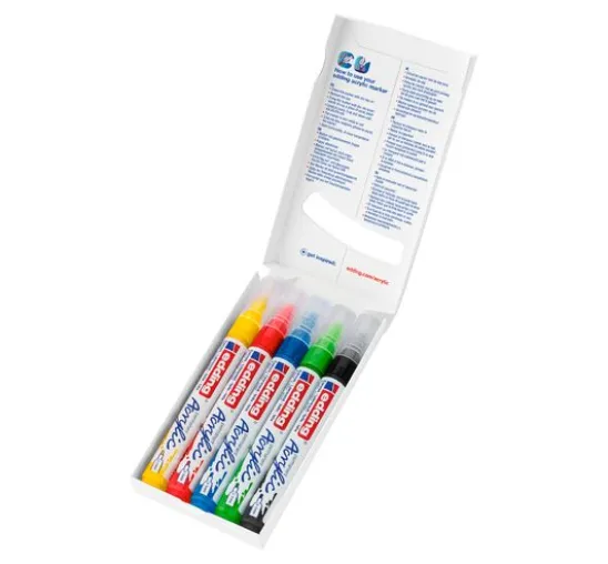 edding 5100 Acrylic "Acrylmarker - Basic", Mittel, 5er-Set