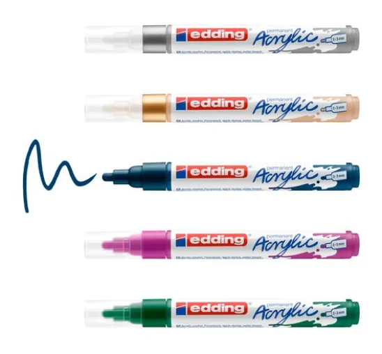 edding 5100 Acrylic "Acrylmarker - Festlich", Mittel, 5er-Set