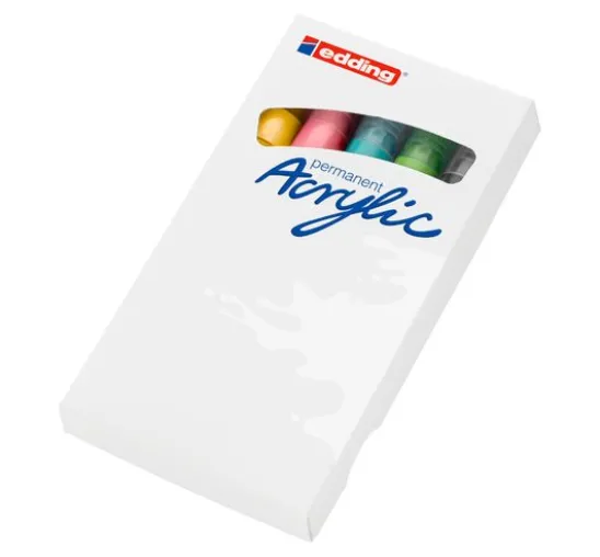 edding 5100 Acrylic "Acrylmarker - Pastell", Mittel, 5er-Set