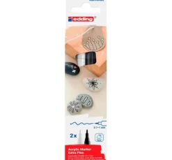 edding 5500 Acrylic "Acrylmarker - Schwarz/Weiß", Extra Fein, 2er-Set
