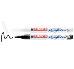 edding 5300 Acrylic "Acrylmarker - Schwarz/Weiß", Fein, 2er-Set