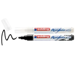 edding 5100 Acrylic "Acrylmarker - Schwarz/Weiß", Mittel, 2er-Set